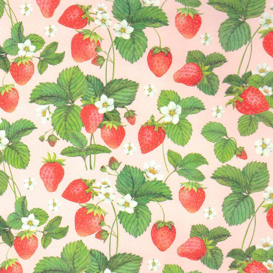 Strawberries on Pink Italian Paper ~ Kartos Italy